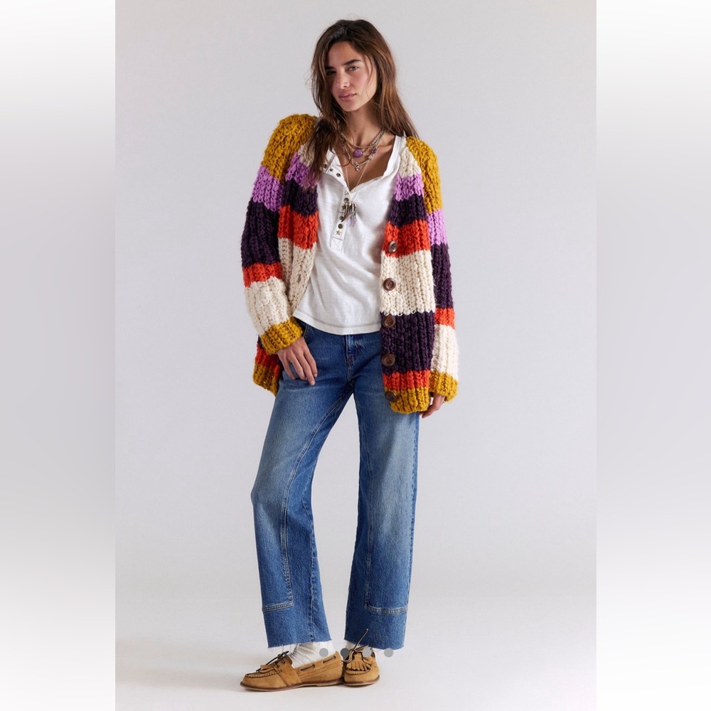 Free People Myles Stripe Cardi Size Small NWT
